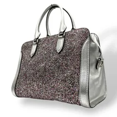 美品 アレキサンダーマックイーン Alexander McQueen ハンドバッグ マルチカラー ビーズ グリッター シルバーレザー トップハンドル セミストラクチャー デザイナーズバッグ A6のサムネイル