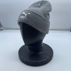 【Y-587】PUMA ニット帽 グレー ビーニー ロゴ刺繍 メンズ レディース プーマ シンプル カジュアル 帽子