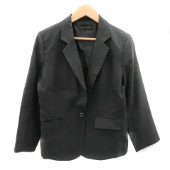 アッドルージュ Add Rouge テーラードジャケット ミドル丈 シングルボタン 無地 9AR ダークグレー /YK11