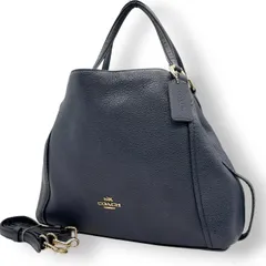 【美品】コーチ COACH ケルシー サッチェル 2WAY ハンドバッグ ショルダーバッグ 斜め掛け ペブルドレザー 本革 ネイビー 紺 ゴールド金具 馬車ロゴ ホーボー カジュアル オフィス 通勤 通学 レディース 鞄 カバン お出かけ s91