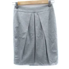 インディヴィ INDIVI タイトスカート ひざ丈 ラメ 36 S グレー /SM33