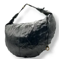 【良品】マークバイマークジェイコブス MARC BY MARC JACOBS ショルダーバッグ ワンショルダー ホーボー レザー 本革 パテント クラック加工 ブラック 黒 A4収納可 大容量 軽量 カジュアル モード レディース 鞄 カバン s1