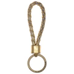 美品】 ボッテガヴェネタ イントレチャート キーリング カーキ