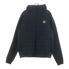 MONCLER (モンクレール) 24SS ニット切り替え フーデッド ジップアップ ダウンジャケット ブラック J10919B00009 M1124のサムネイル