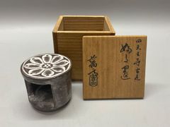 新品 井波慶州 黒漆 銀線紐鼓 蓋置 共箱 共布 茶道具 楽器 ミニチュア