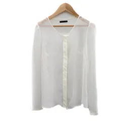 ナイン NINE ブラウス カットソー 長袖 シースルー F オフホワイト /YK3