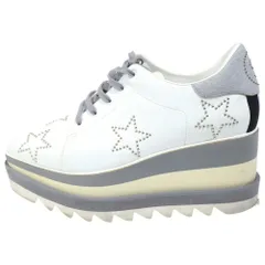 STELLA McCARTNEY (ステラマッカートニー) エリス スタースタッズ 厚底 レザー レースアップ ローカットシューズ スニーカー ホワイト レディース