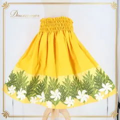 フラダンス 衣装 パウスカート イエロー系 ティアレ柄 ラウアエ柄 シングル シンプル かわいい 華やか 鮮やか 明るい 黄 緑 白 ダンス衣装 ハワイアンダンス ハワイアン アロハ ハワイアンプリント フラ ダンス レッスン 練習 グリーン系 ホワイト系