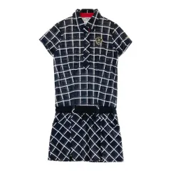 サイズ：M FILA GOLF フィラゴルフ  半袖 プリーツワンピース チェック柄 ブラック系 [240101659067] ゴルフウェア レディース ストスト