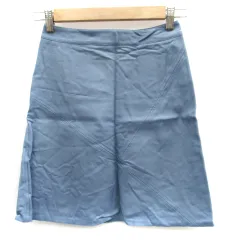ザラ ベーシック ZARA BASIC 台形スカート ミニ丈 フェイクレザー XS 青 ブルー /SM25