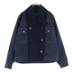 Sacai (サカイ) Wool Melton Jacket 2フリップポケット 切替デニムジャケット インディゴ 25-03885Mのサムネイル