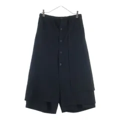 Yohji Yamamoto (ヨウジヤマモト) フロントボタン ワイドスラックス ブラック FO-P11-100のサムネイル