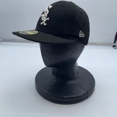 【Y-588】NEW ERA ホワイトソックス 59FIFTY キャップ 黒 ブラック 7 55.8cm MLB 刺繍 ロゴ 帽子 メンズ ニューエラ