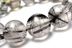 【１点物】太針入り◇クリア ブラックトルマリンインクォーツ　14mm　ブレスレット パワーストーン 天然石 _MC7071