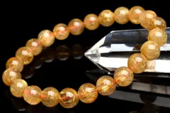 【１点物】黄金の輝き ゴールドタイチンルチルクォーツ　8mm　ブレスレット パワーストーン 天然石 _U9731