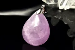 【１点物】シルバー925◇高発色 クンツァイト　25x20mm　ドロップ ペンダントトップ パワーストーン 天然石 _PD862