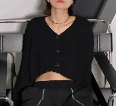 ブークレ クロップド カーディガン