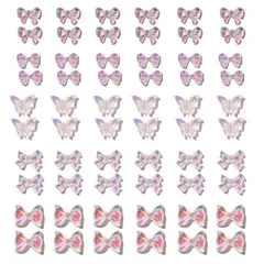 【送料無料】ネイルパーツ 蝶々 3D 立体 オーロラ 60個 セット ネイルアート レジンパーツ レジン shefun ネイルデコパーツ ジェルネイル ネイル