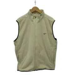 ナイキゴルフ NIKE GOLF リブフリースベスト XL アイボリー 袖なし スタンドカラー フルジップアップ /KW ■ECA003