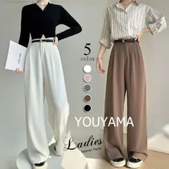 ワイドパンツ パンツ レディース ストレート ゴム タックパンツ ロング 無地 春秋 wh073