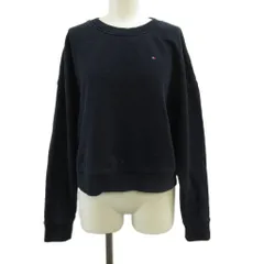 トミーヒルフィガー TOMMY HILFIGER トレーナー スウェット 長袖 クルーネック ロゴ 刺繍 S 紺 ネイビー /XZ ■ECA003