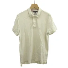 トミーヒルフィガー TOMMY HILFIGER ポロシャツ S 白 ホワイト 半袖 レギュラーカラー  ロゴ刺繍 /MD ■ECA003