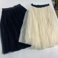 X108 ☆ 新品☆ロングシフォンスカート　ホワイト/ブラック