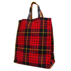 UNKNOWN PRODUCTS レザーペーパーバッグ マクミラン柄 三越伊勢丹