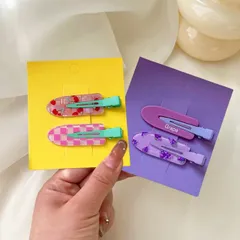 【送料無料】ヘアピン 前髪クリップ 可愛い 4個セット 跡がつかない レディース 小さめ おしゃれ ヘアクリップ シンプル 女の子 髪飾りJPD119 (赤