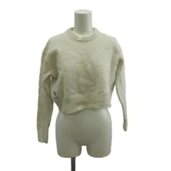 ポロ ラルフローレン POLO RALPH LAUREN ニット セーター M 白 ホワイト ラウンドネック 長袖 クロップド丈 /KK ■ECA003