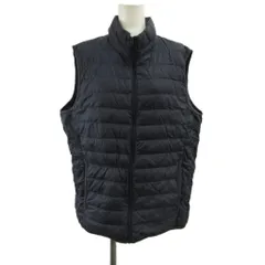 ユニクロ UNIQLO ダウンベスト 黒 ブラック ノースリーブ スタンドカラー 無地 /KT ■ECA003