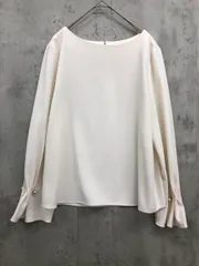 NATURAL BEAUTY BASIC ナチュラルビューティーベーシック パールポイントスリーブ ブラウス シャツ sizeM/アイボリー ■◇ レディース