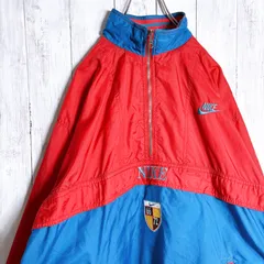 【入手困難】90s Vintage 古着 ナイキ NIKE マルチカラー レッド ブルー ナイロンジャケット #26120