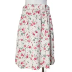 デビュー ド フィオレ Debut de Fiore タグ付き スカート バラ柄 花柄 タックフレア リボンベルト付き レッセパッセ 38 M相当 ピンク系 /X