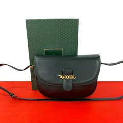 極 美品 希少品 保存箱付 GUCCI グッチ オールドグッチ ゴールド金具 レザー 本革 ショルダーバッグ ポシェット グリーン 09434