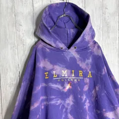 【入手困難/海外モデル】90s Vintage 古着 JANSPORS パープル ブリーチ タイダイ柄 スウェット パーカー #26410