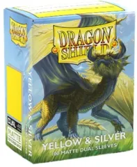 【新品】サプライ ドラゴンシールド マットデュアル スリーブ スタンダードサイズ イエロー＆シルバー