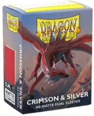 【新品】サプライ ドラゴンシールド マットデュアル スリーブ スタンダードサイズ クリムゾン＆シルバー