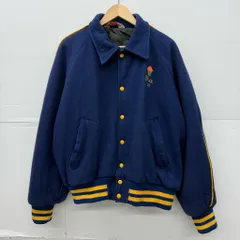 90s Empire Stadium Jacket made in USA サイズXL 90年代 エンパイア ウール スタジャン ネイビー USA製 襟付き 刺繍 バスケ ジャケット ヴィンテージ 【X0681-001】□217