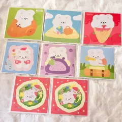 韓国雑貨 文房具) もち スティッカー シール メモ用紙 17セット