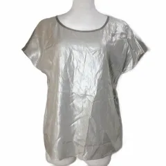 デプレ DES PRES トゥモローランド プルオーバーブラウス カットソー 半袖 切替 1 S相当 シャンパンゴールド カーキ /X