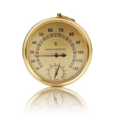 【送料無料】HttDog サウナ 温湿度計 温度計 湿度計 壁掛け式 防水 高精度 見やすい 変形しにくい アルミ合金製 室内 室外 湿度計付き温度計 (10