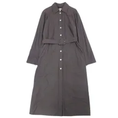 未使用 COURREGES クレージュ シャツワンピース風 ベルテッド コート 羽織 ライトアウター ジャケット 36 ダークブラウン レディース 古着 中古 USEDのサムネイル