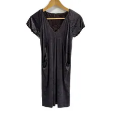 ANAYI(アナイ) ワンピース サイズ38 M レディース美品  - ブラウン×アイボリー×白 半袖/ロング/レース