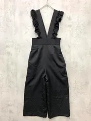 Feroux フェルゥ オンワード樫山 フリルショルダードット サロペット オーバーオール size1/黒 ■◇ レディース
