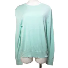 ザラ ZARA ニット シルクコットン 長袖 プルオーバー 薄手 クルーネック M 170/88A ミントグリーン /X