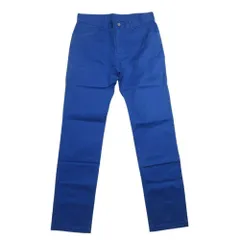良品 18AW BEAMS GOLF ORANGE LABEL ビームスゴルフ カラー 5ポケット パンツ コットン チノパン M 青 ブルー メンズ 古着 中古 USED