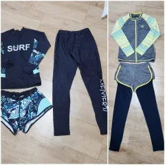 75 ー 80 ガールズ 水着セット 2 日焼け防止ラッシュガードセット/キッズジュニア/訳あり