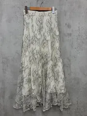 NATURAL BEAUTY BASIC ナチュラルビューティーベーシック 017-4120251 フレア ロング スカート sizeM/アイボリー ■■ レディース