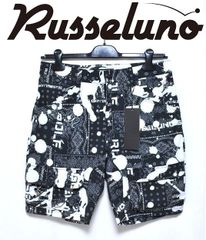 size5】ラッセルノ ゴルフ ルチャ 花柄&サボテン ショートパンツ 白黒